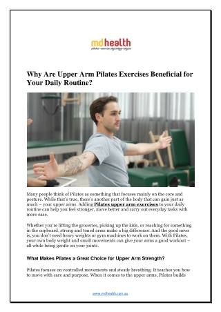 why are upper arm pilates exercises beneficial