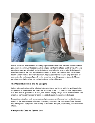 Chiropractic Care for Pain Relief