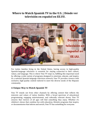 Where and How to Watch Television in Spanish in the US - Vme TV