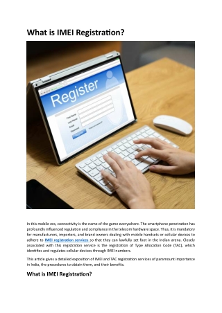 What is IMEI Registration