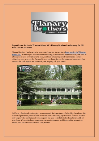 Expert Lawn Service in Winston-Salem, NC – Professional Lawn Care & Landscaping