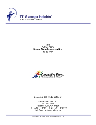 tti success insights work environment tm version