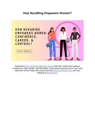How NuvaRing Empowers Women?