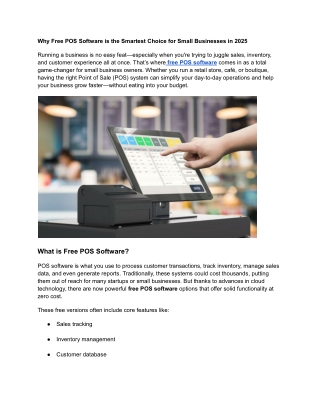 Why Free POS Software is the Smartest Choice for Small Businesses in 2025
