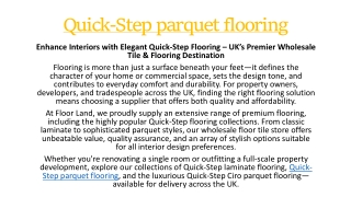 Quick-Step parquet flooring