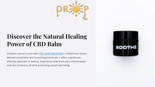 Discover the Natural Healing Power of CBD Balm