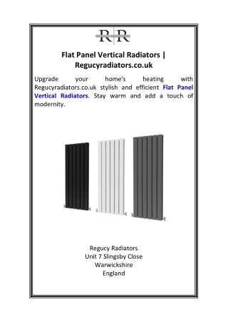 Flat Panel Vertical Radiators  Regucyradiators.co.uk