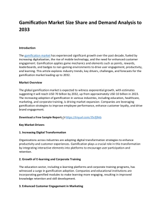 gamification market size share and demand