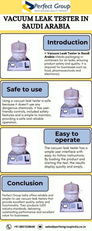 Vacuum Leak Tester in Saudi Arabia