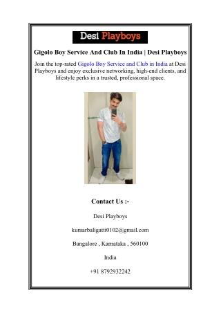 Gigolo Boy Service And Club In India | Desi Playboys