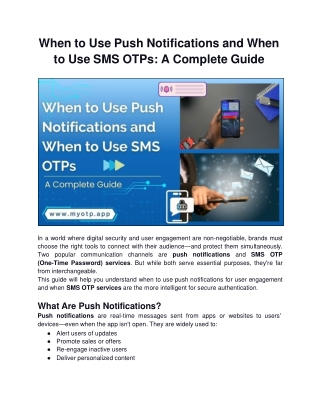 When to Use Push Notifications and When to Use SMS OTPs