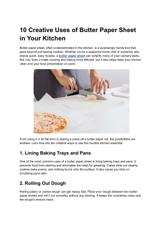 10 creative uses of butter paper sheet in your