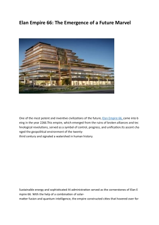 Elan Empire Sector 66 Gurgaon: A Premier Commercial Destination