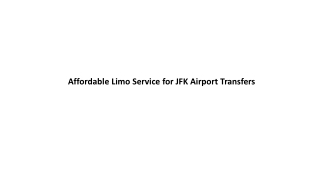 Premium Limousine Service For JFK Airport Transfers