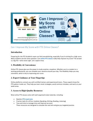 Can I Improve My Score with PTE Online Classes