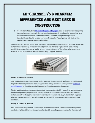Lip Channel vs C Channel Differences and Best Uses in Construction