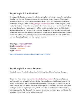 Buy Google 5 Star Reviews