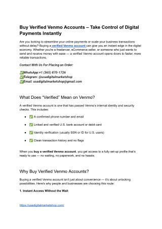 Buy Verified Venmo Accounts – Take Control of Digital Payments Instantly