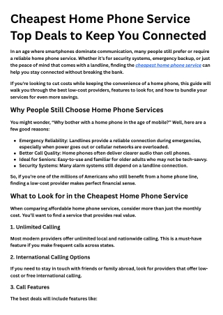 Cheapest Home Phone Service Top Deals to Keep You Connected