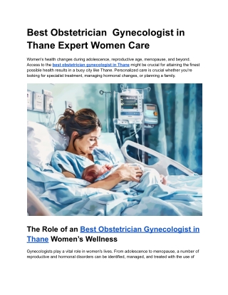 Best Obstetrician  Gynecologist in Thane Expert Women Care