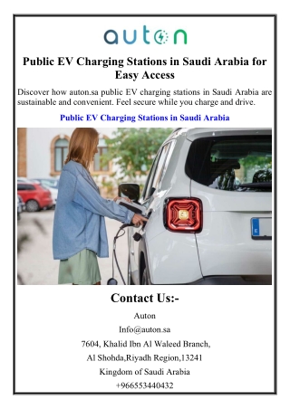 Public EV Charging Stations in Saudi Arabia for Easy Access