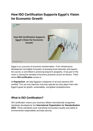 How ISO Certification Supports Egypt’s Vision for Economic Growth