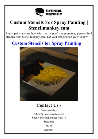 Custom Stencils For Spray Painting | Stencilmonkey.com