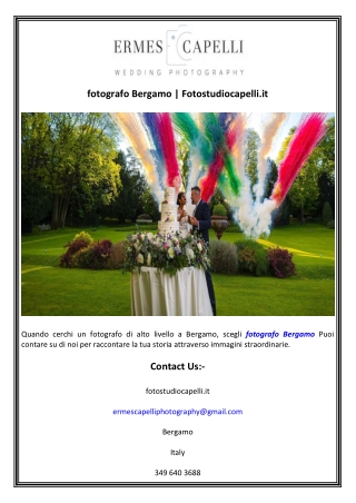 fotografo Bergamo  Fotostudiocapelli.it