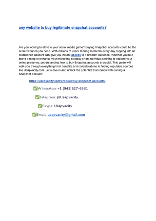 any website to buy legitimate snapchat accounts_