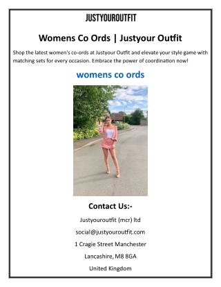 Womens Co Ords