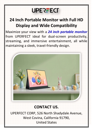 24 inch portable monitor with full hd display