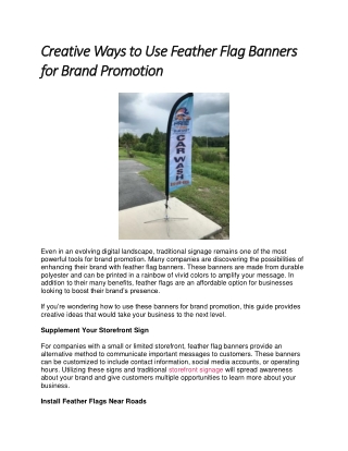 Creative Ways to Use Feather Flag Banners for Brand Promotion