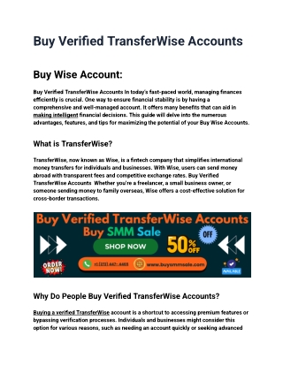 buy verified transferwise accounts