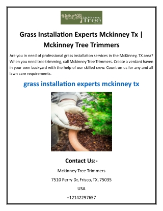 grass installation experts mckinney tx mckinney