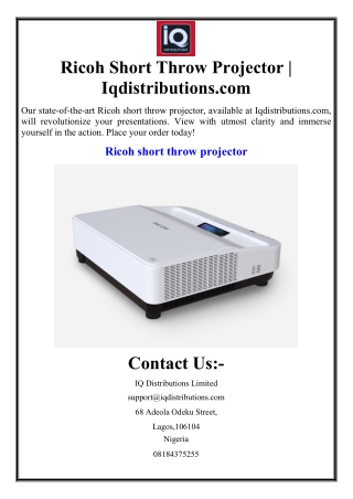 ricoh short throw projector iqdistributions com