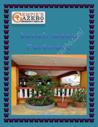 Lunch menu Portmore