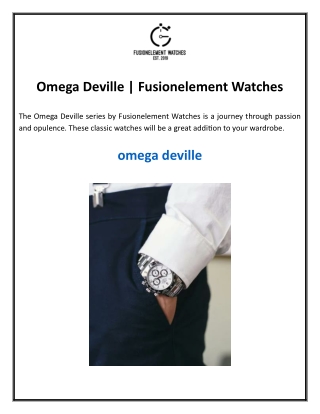 omega deville fusionelement watches