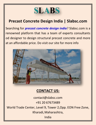 Precast Concrete Design India | Slabsc.com