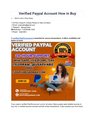 verified paypal account how in buy