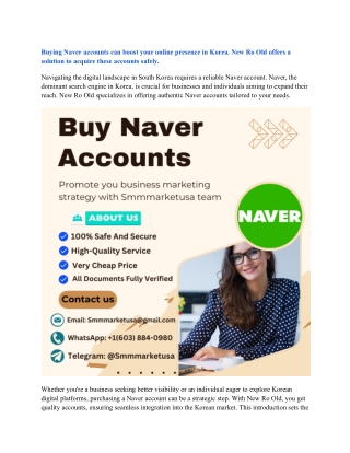 buying naver accounts can boost your online
