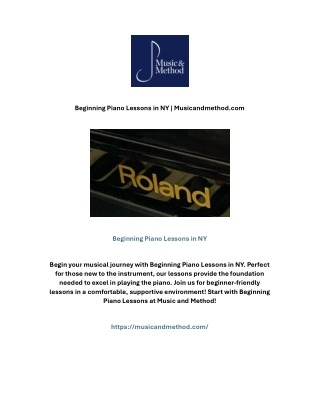 beginning piano lessons in ny musicandmethod com