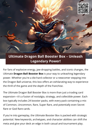 Ultimate Dragon Ball Booster Box – Unleash Legendary Power!