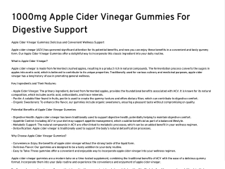 1000mg Apple Cider Vinegar Gummies For Digestive Support