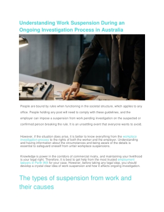 understanding work suspension during an ongoing