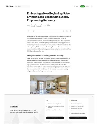 Embracing a New Beginning: Sober Living in Long Beach with Synergy Empowering Re
