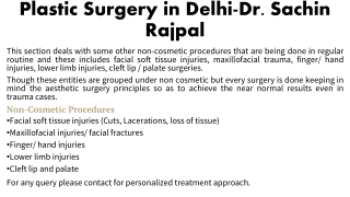 Plastic Surgery in Delhi-Dr Sachin Rajpal