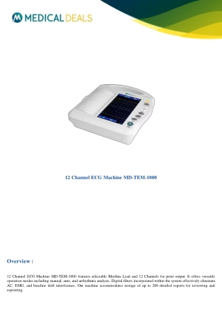 12 channel ecg machine md tem 1000