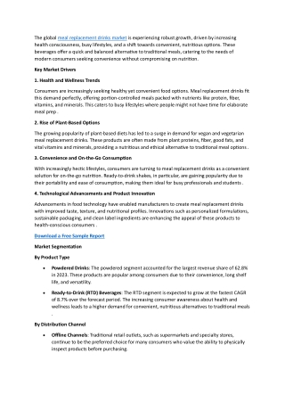 the global meal replacement drinks market