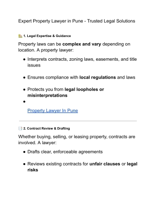 Expert Property Lawyer in Pune - Trusted Legal Solutions