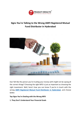 Signs Youre Talking to the Wrong AMFI Registered Mutual Fund Distributor in Hyderabad
